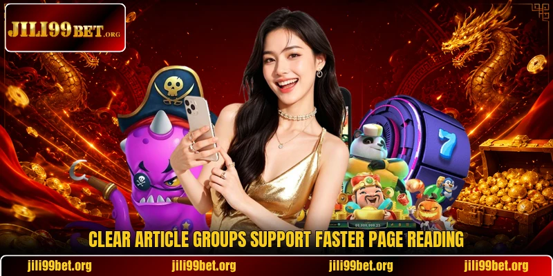 Clear article groups support faster page reading
