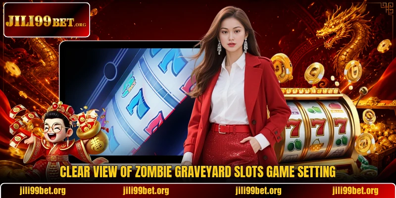Clear view of Zombie Graveyard Slots game setting