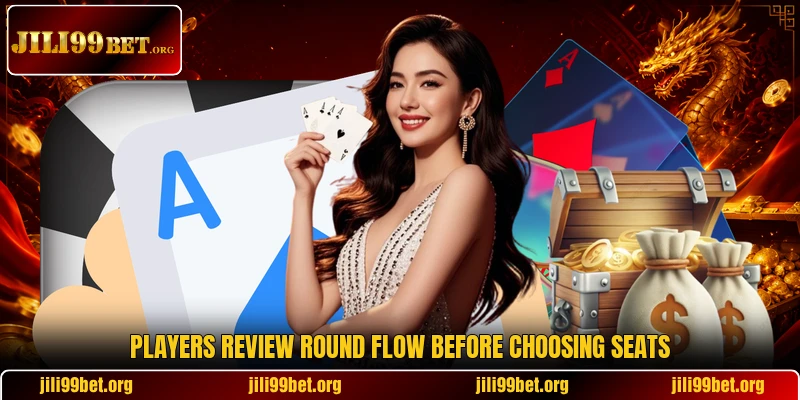 Players review round flow before choosing seats