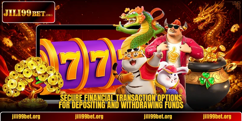 Secure financial transaction options for depositing and withdrawing funds